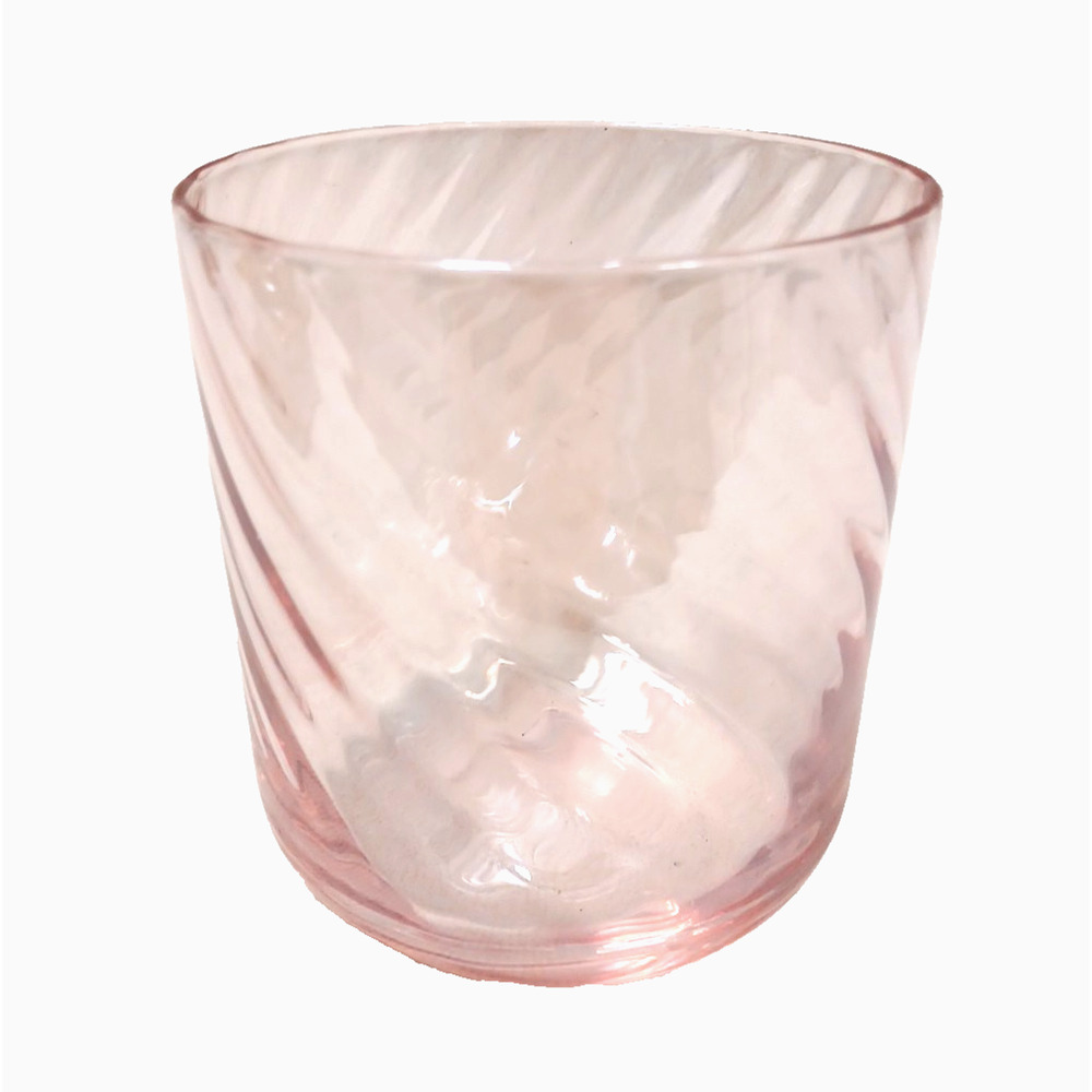 Vintage‎ Cristal D'Arques Durand Rosaline Pink Swirl Tumbler Short Water Glass